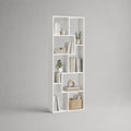 Libreria 60 cm 30 cm 180 cm struttura in MDF con rivestimento melaminico bianco design asimmetrico a vani aperti